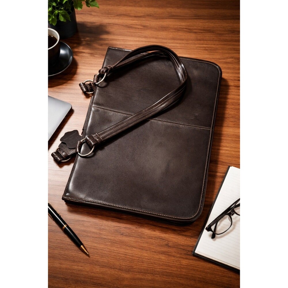 Genuine Leather Executive Briefcase Laptop Portfolio Brown Madrigal Angelica